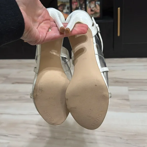 Guess Felecia Ankle Strap Sandal - White iradecent - Picture 7 of 8